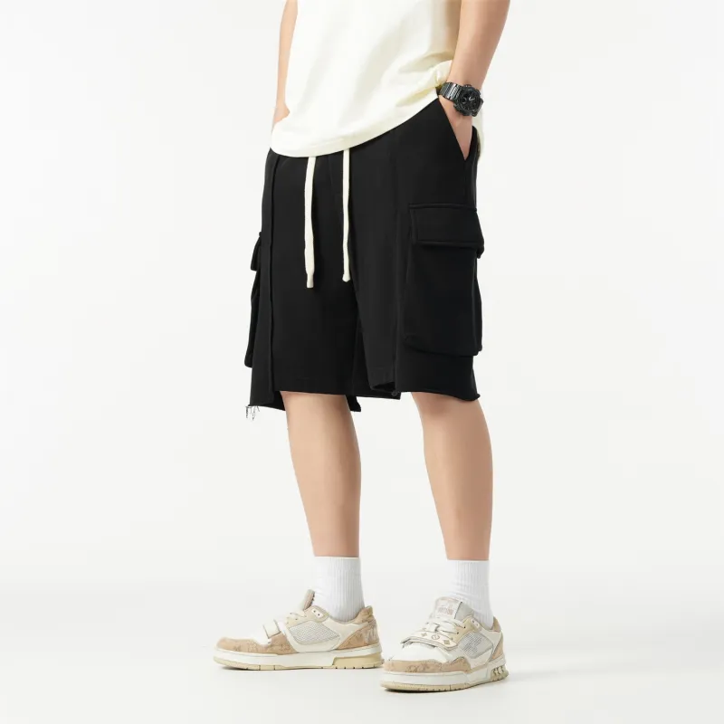SEASUNLAND Cargo Shorts Unisex Black-6