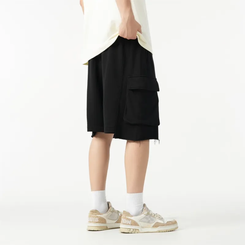 SEASUNLAND Cargo Shorts Unisex Black-3