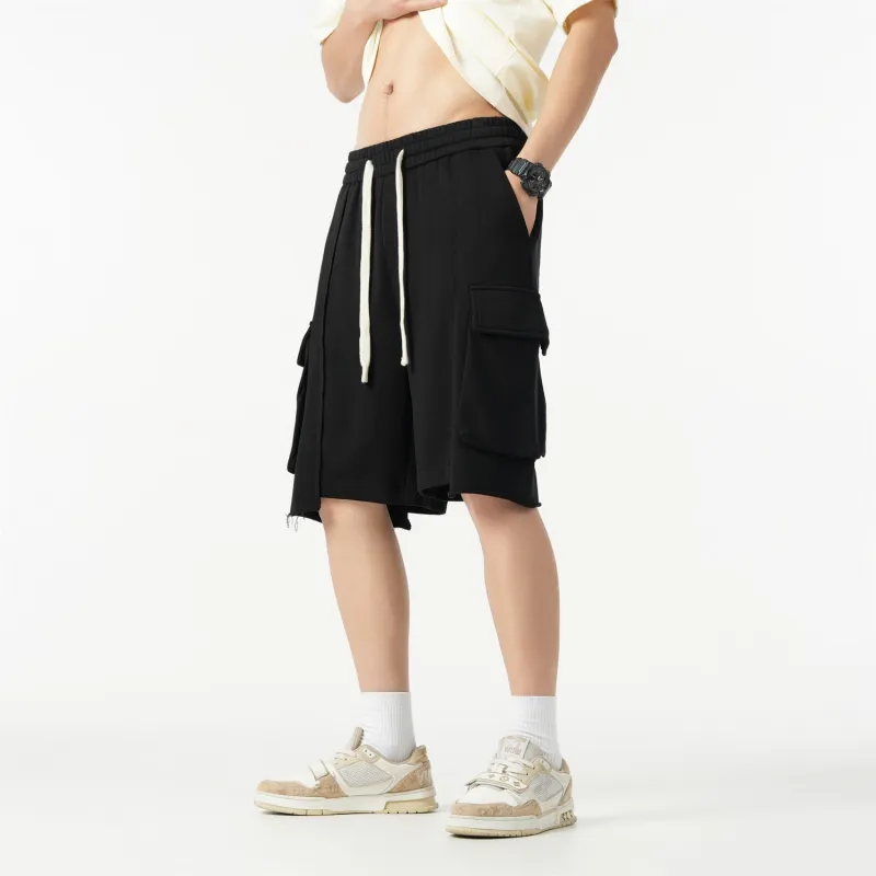 SEASUNLAND Cargo Shorts Unisex Black-5