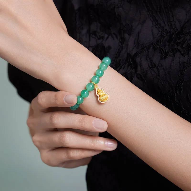 LIU GUI FU JEWELRY Natural African Emerald Bracelets Women's-5
