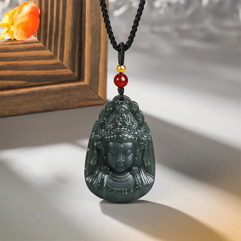 LIU GUI FU JEWELRY Hetian Jade Pendants Green Jade Unisex-3