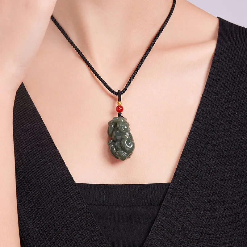 LIU GUI FU JEWELRY Hetian Jade Green Jade Unisex-3