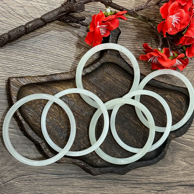 LIU GUI FU JEWELRY Hetian Jade Bangles Green Jade Women's-3