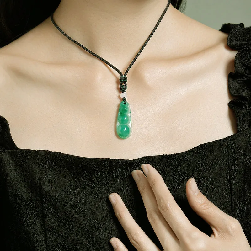 LIU GUI FU JEWELRY Natural African Emerald Necklaces Women's-4