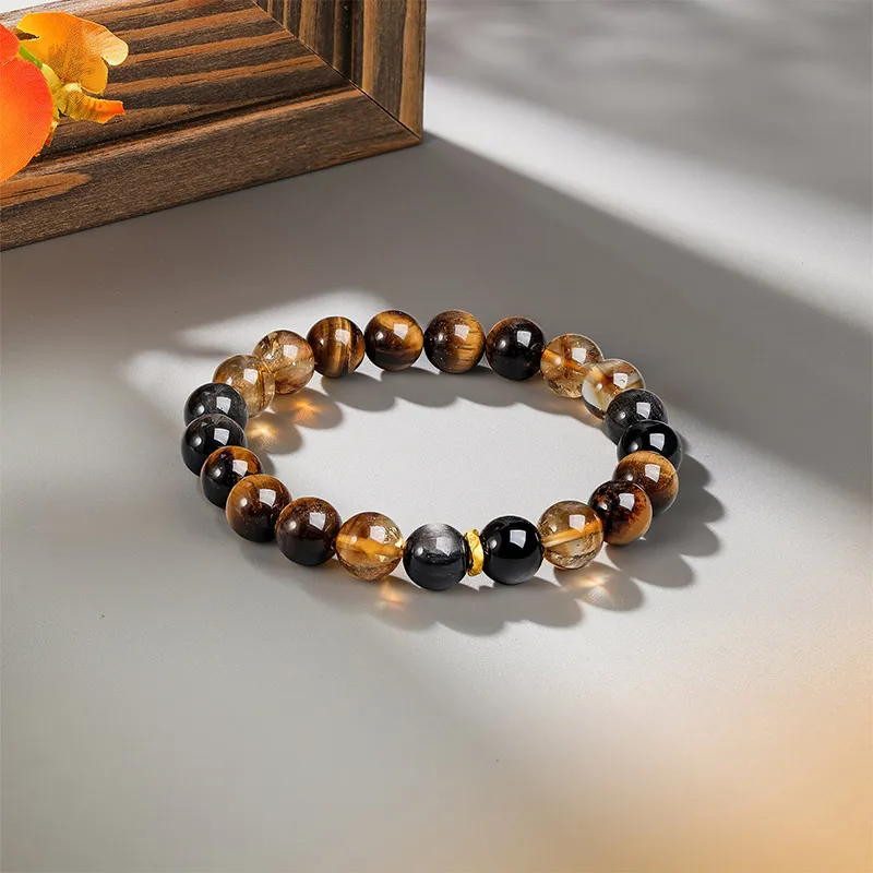 LIU GUI FU JEWELRY Natural Obsidian Jade Bracelets Unisex-3