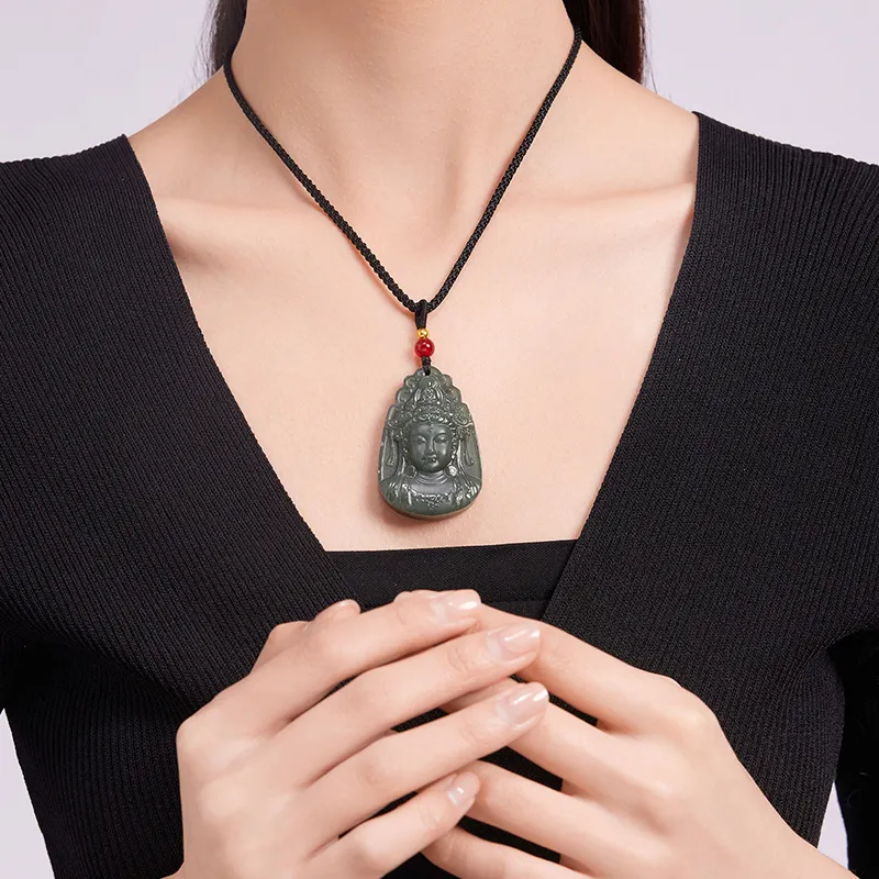 LIU GUI FU JEWELRY Hetian Jade Pendants Green Jade Unisex-4