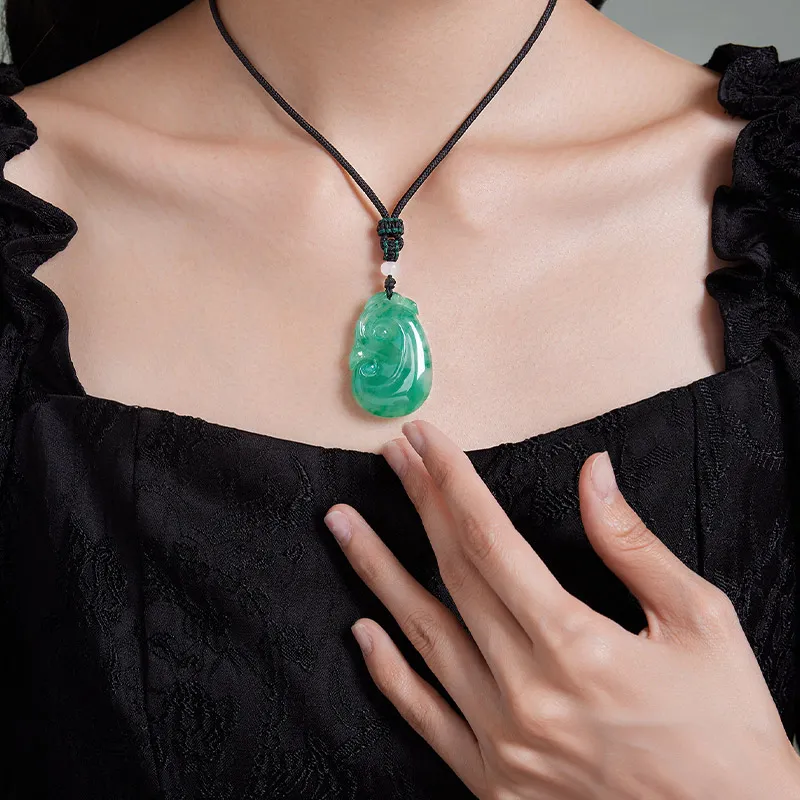 LIU GUI FU JEWELRY Natural African Emerald Necklaces Women's-4