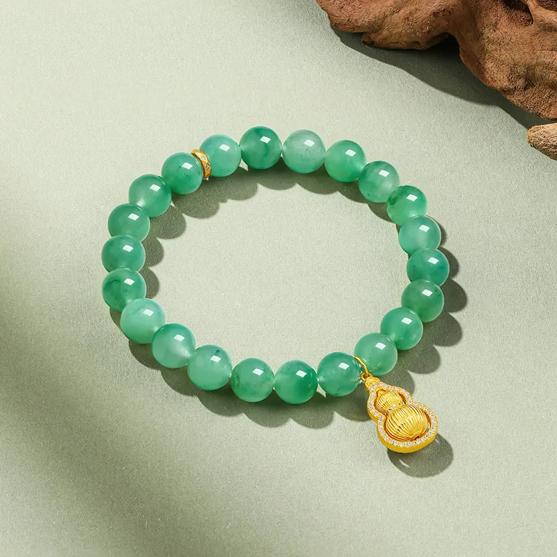 LIU GUI FU JEWELRY Natural African Emerald Bracelets Women's-4
