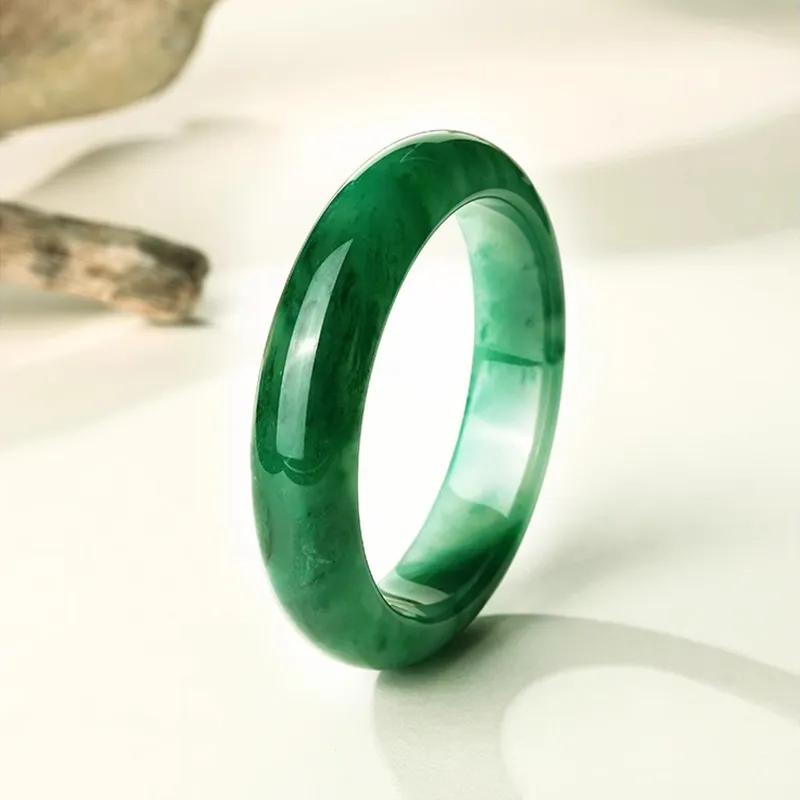 LIU GUI FU JEWELRY Natural African Emerald Jade Bangles Women's-3