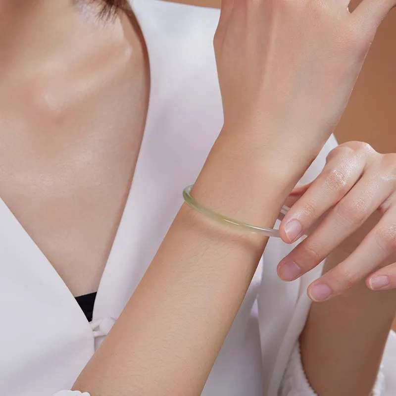 LIU GUI FU JEWELRY Chalcedony Jade Bangles Women's-1
