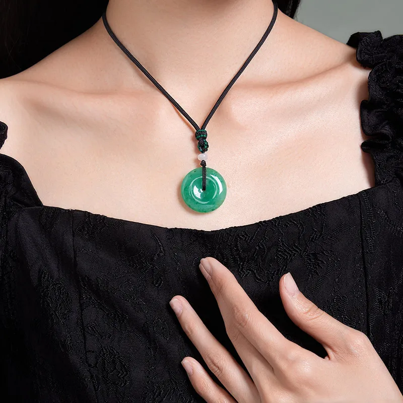 LIU GUI FU JEWELRY African Emerald Good Luck Necklace Women's-3