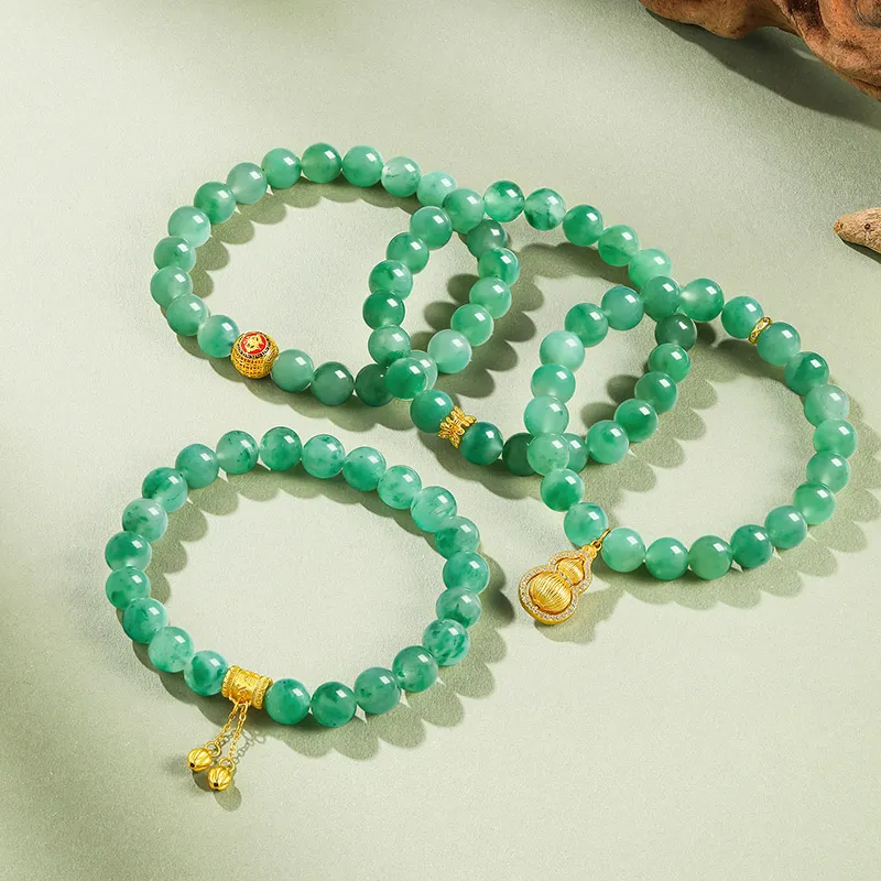 LIU GUI FU JEWELRY Natural African Emerald Bracelets Women's-3