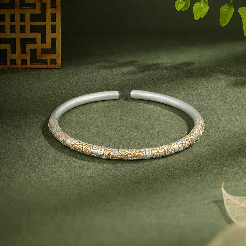LIU GUI FU JEWELRY 999 Fine Silver Bangles Women's-3
