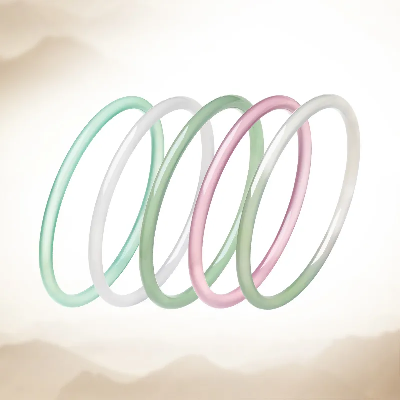 LIU GUI FU JEWELRY Chalcedony Jade Bangles Women's-3