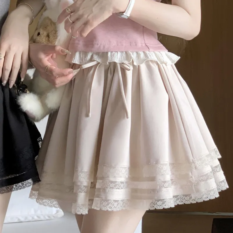 CHIWAWAMEME Casual Short Skirts Women's Champagne-2