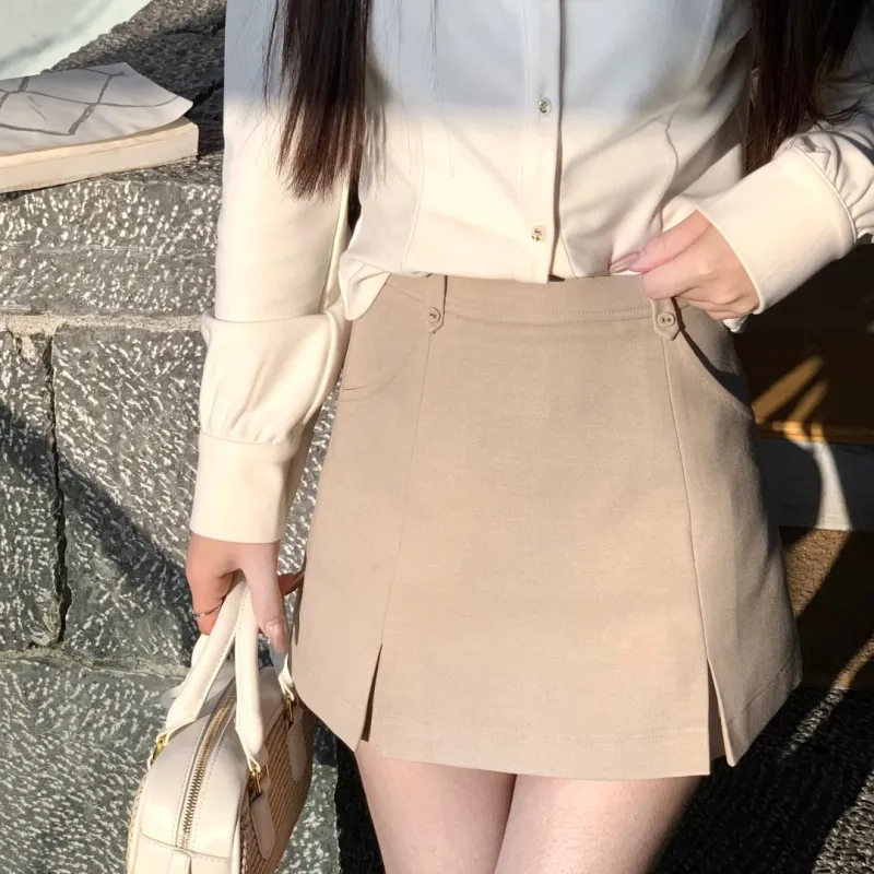 CHIWAWAMEME Casual Short Skirts Women's Black-4