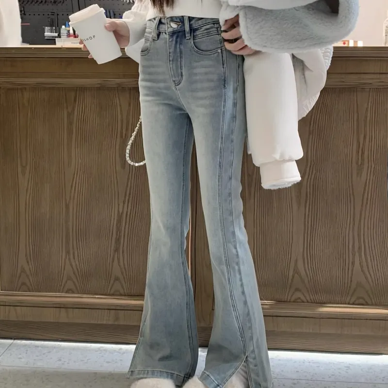 CHIWAWAMEME Jeans Women's Denim Light Blue-2
