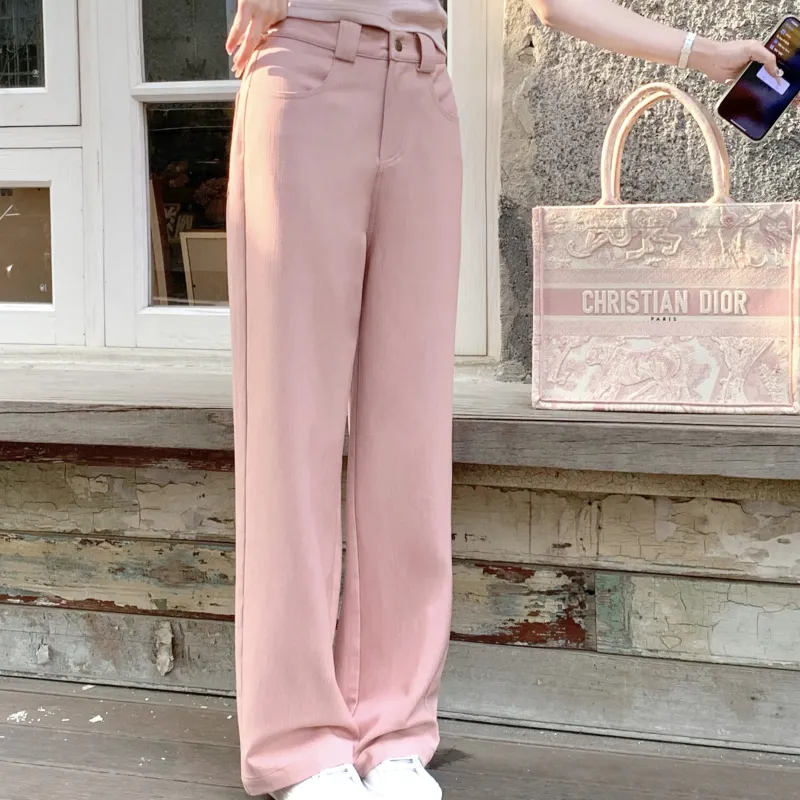 CHIWAWAMEME Casual Pants Women's Salmon Pink-2