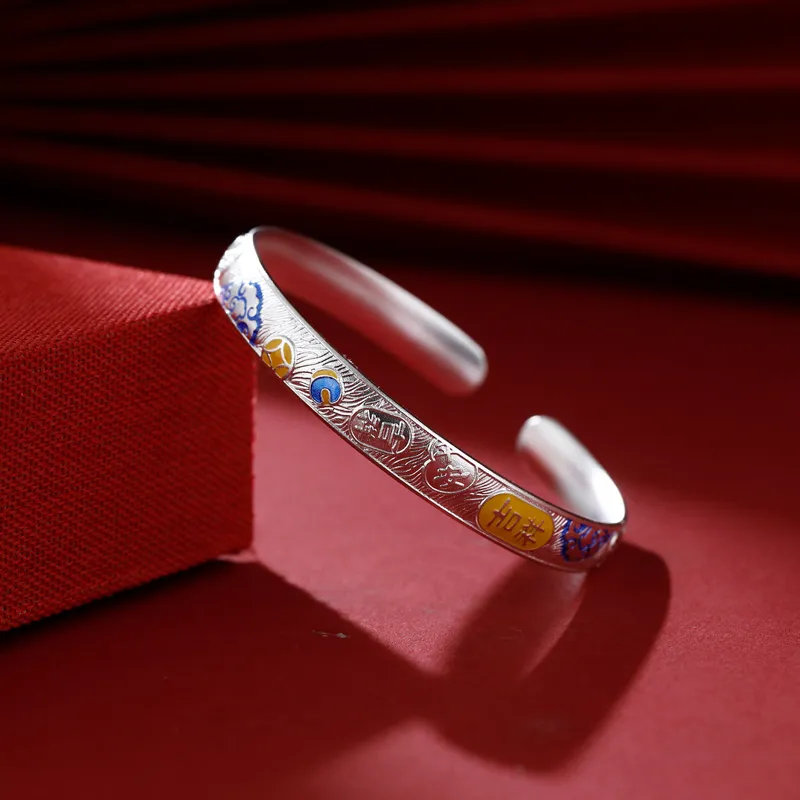 MYSHINE 990 Silver Bangles Women's-3