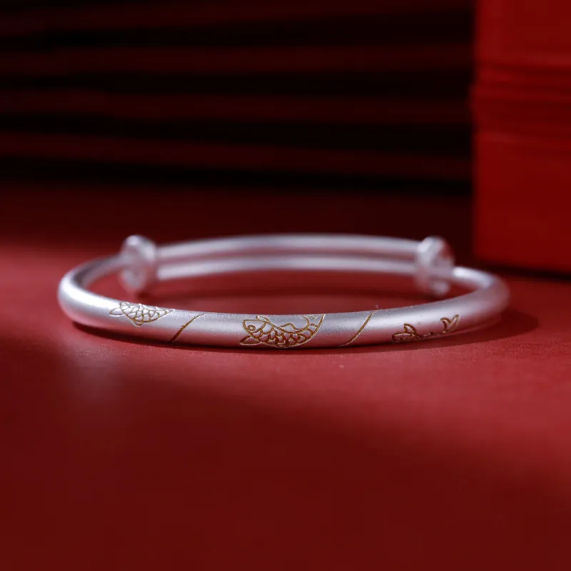 MYSHINE 990 Silver Bangles Women's-1