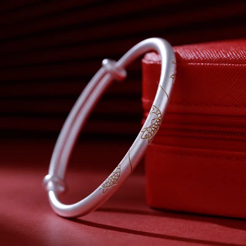 MYSHINE 990 Silver Bangles Women's-2