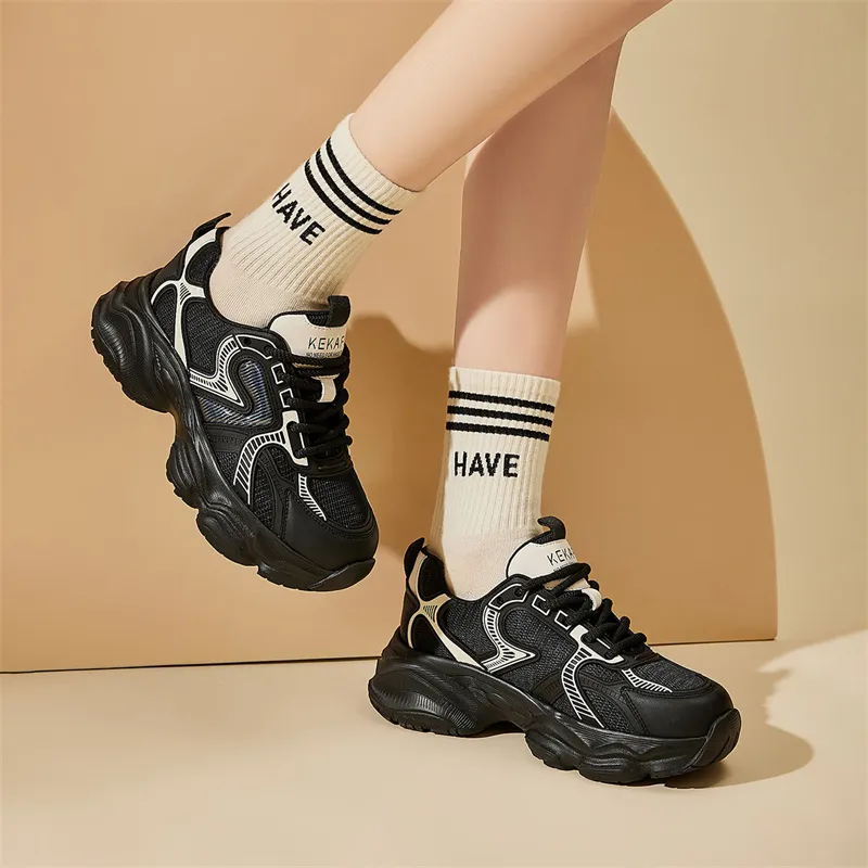 KEKAFU Cushioning, Wear Resistant Low Top Chunky Sneakers Women's-12