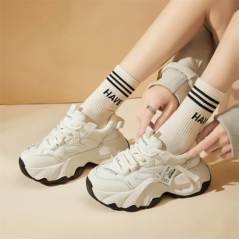 KEKAFU Height Increasing Low Top Chunky Sneakers Women's-6