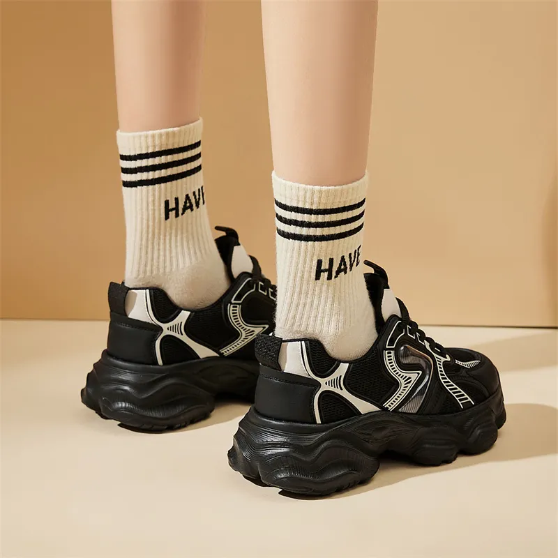 KEKAFU Cushioning, Wear Resistant Low Top Chunky Sneakers Women's-14