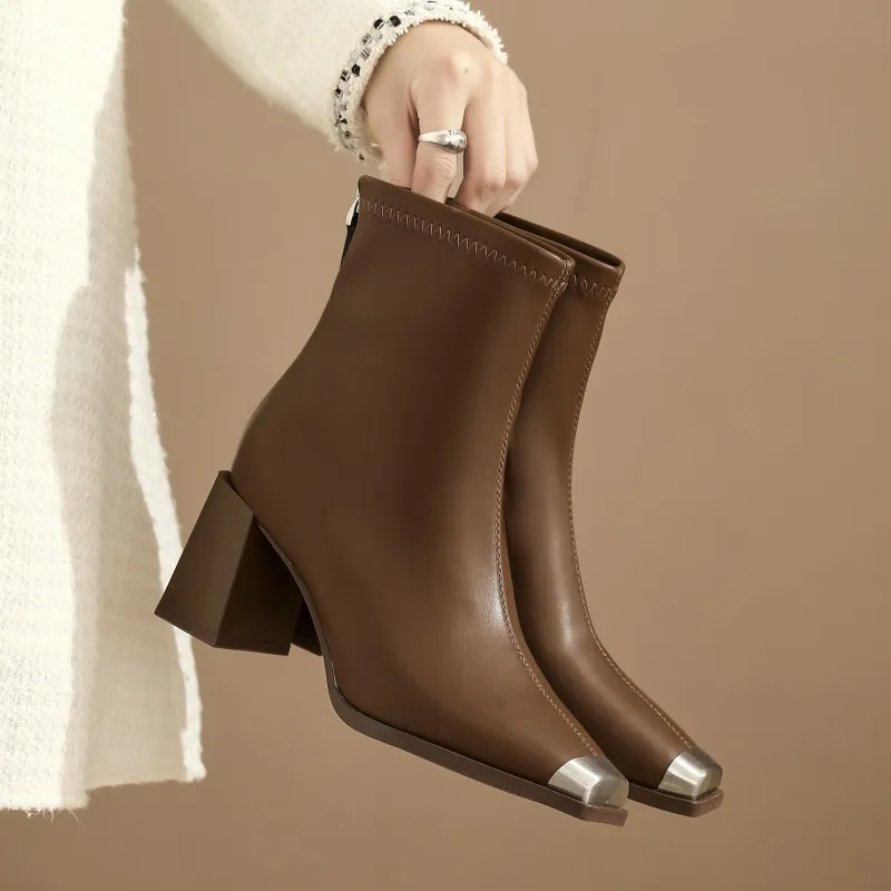 KEKAFU Ankle Boots Women's Black/Khaki/Beige-14