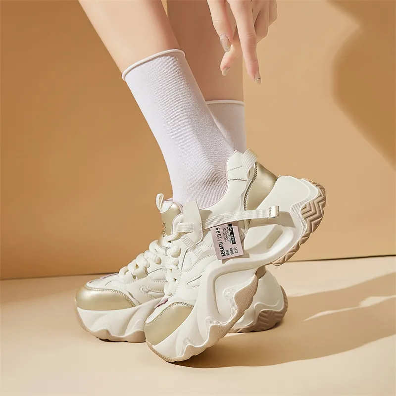 KEKAFU Height Increasing Low Top Chunky Sneakers Women's-13