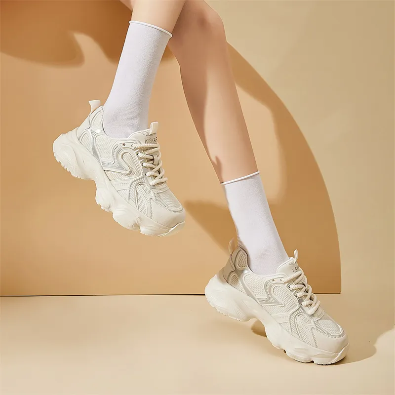 KEKAFU Cushioning, Wear Resistant Low Top Chunky Sneakers Women's-5