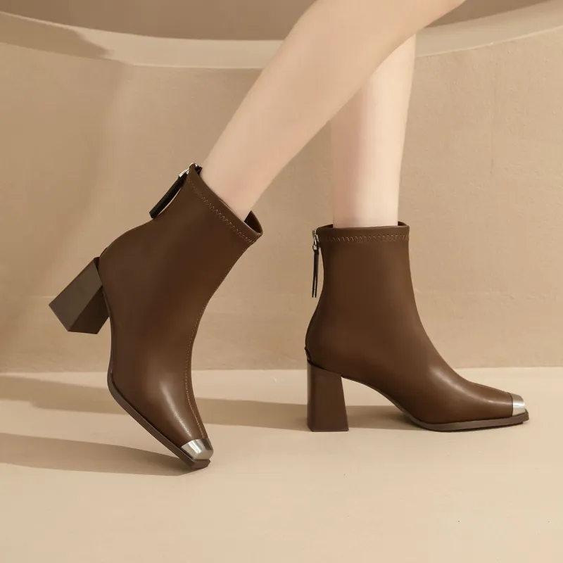 KEKAFU Ankle Boots Women's Black/Khaki/Beige-13