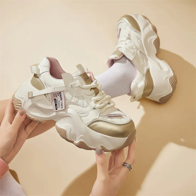 KEKAFU Height Increasing Low Top Chunky Sneakers Women's-15