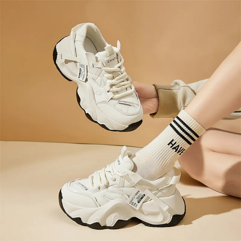KEKAFU Height Increasing Low Top Chunky Sneakers Women's-7