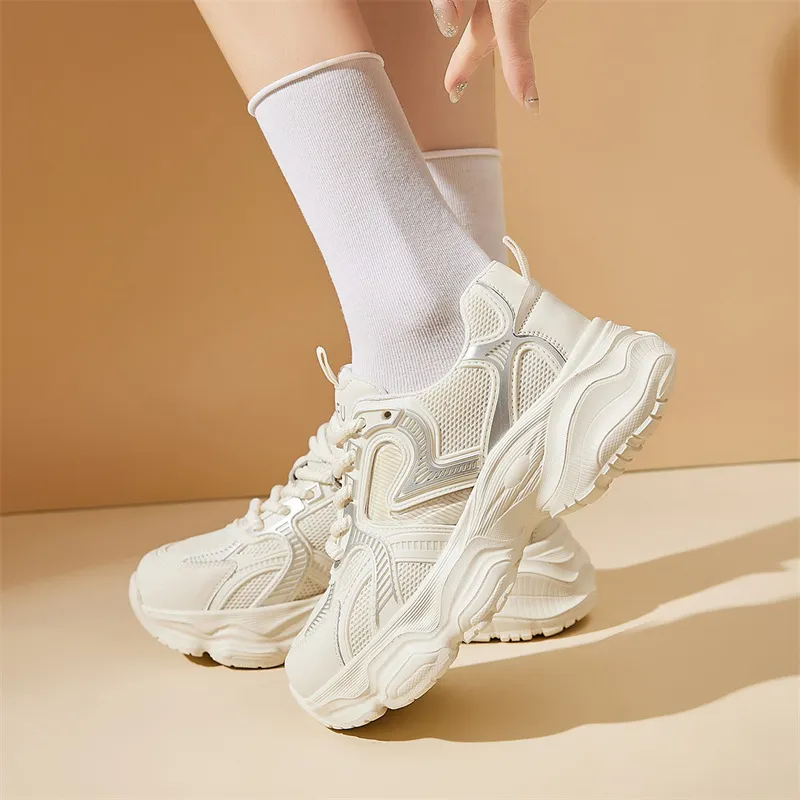 KEKAFU Cushioning, Wear Resistant Low Top Chunky Sneakers Women's-6