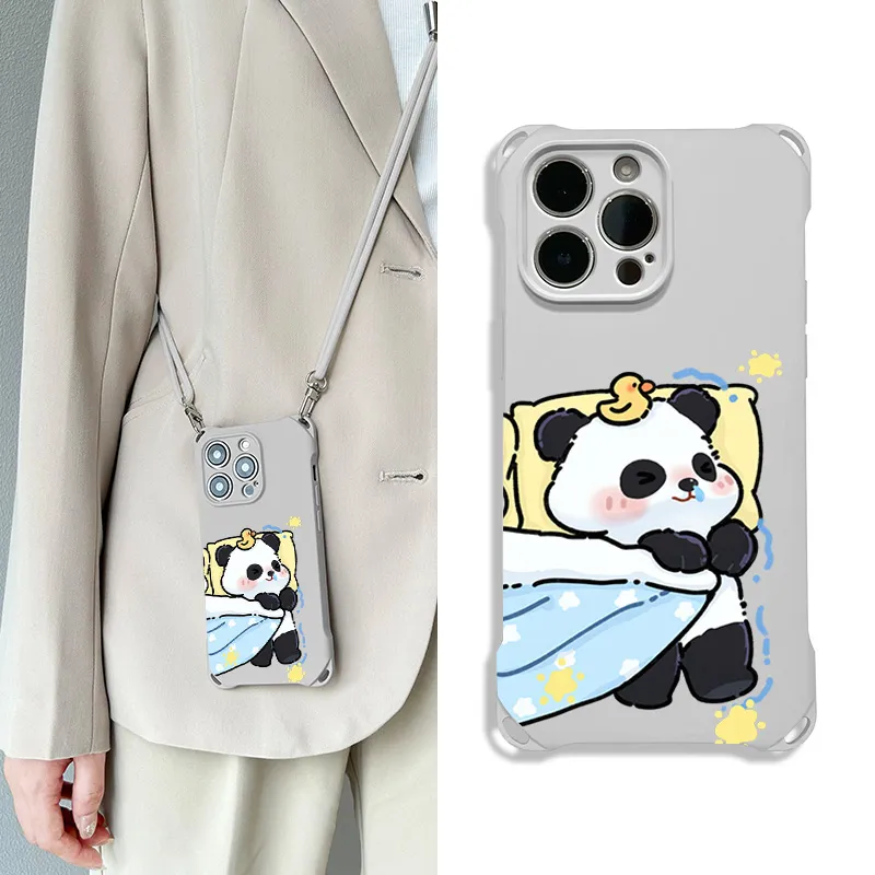 Sen Dog Silicone Material Square Lanyard Niche Cute Phone Cases Compatible With Apple 16 Pro Max/Pro/Plus/15/14/13-5