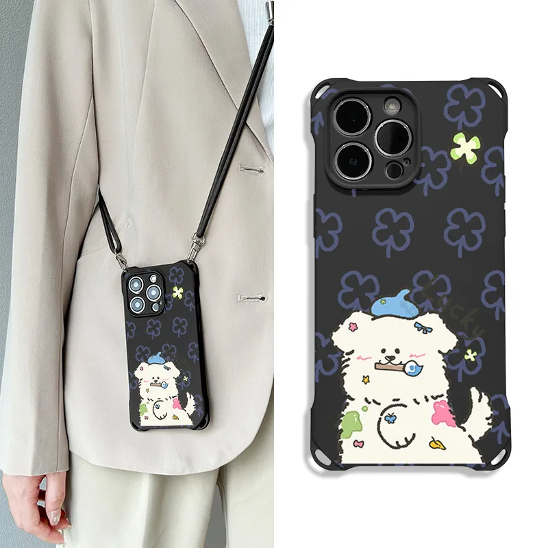Sen Dog Silicone Material Lanyard Crossbody Niche Phone Cases Compatible With IPhone 16 Pro Max/Pro/Plus/15/14/13-9