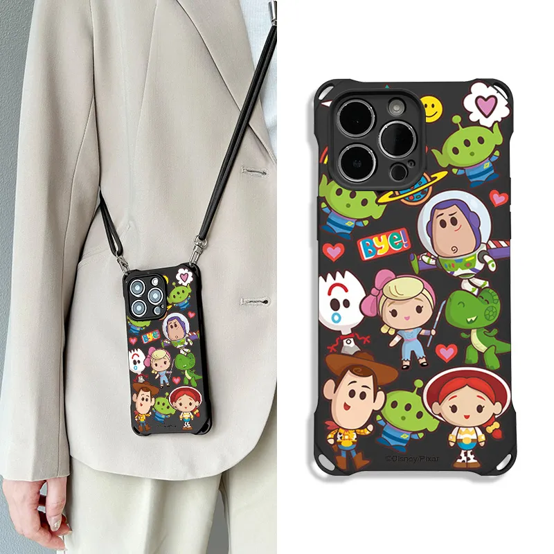 Disney Silicone Material Square Lanyard Cute Ins Style Phone Cases Compatible With Apple 16 Pro Max/Pro/Plus/15/14/13-5