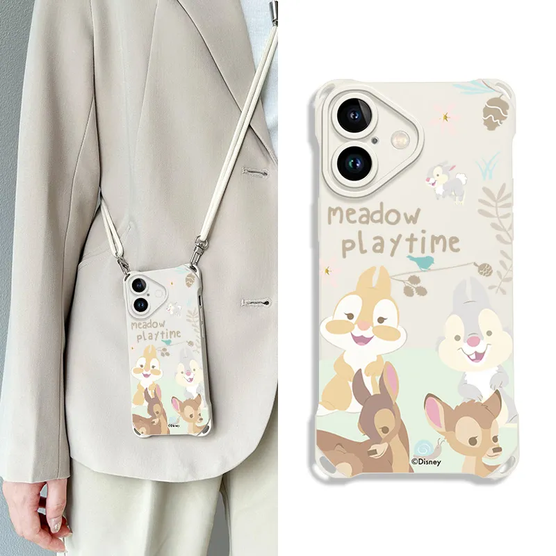Disney Silicone Material Crossbody Creative Individual Cute Phone Cases Compatibility Apple 16/Plus/15/14/13/Pro/Max-3