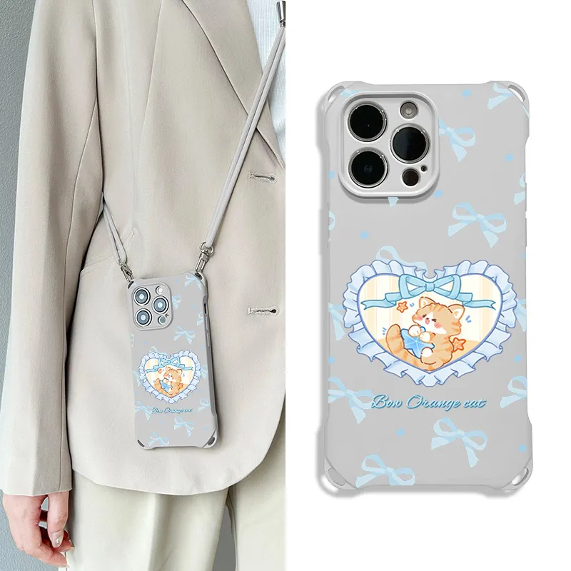 Sen Dog Silicone Material Square Lanyard Cute Creative Phone Cases Compatible With IPhone 16 Pro Max/Pro/Plus/15/14/13-5