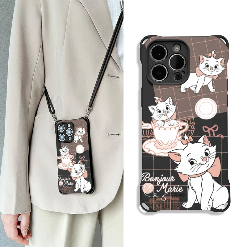 Disney Silicone Material Marie Cat, Cute, Backpack Style Phone Cases Compatibility With Apple 16/15/Plus/14/13/Pro/Max-5