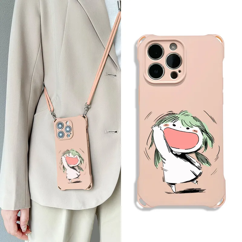 Sen Dog Silicone Material Square Lanyard Backpack Style Phone Cases Compatible With IPhone 16 Pro Max/Pro/Plus/15/14/13-5
