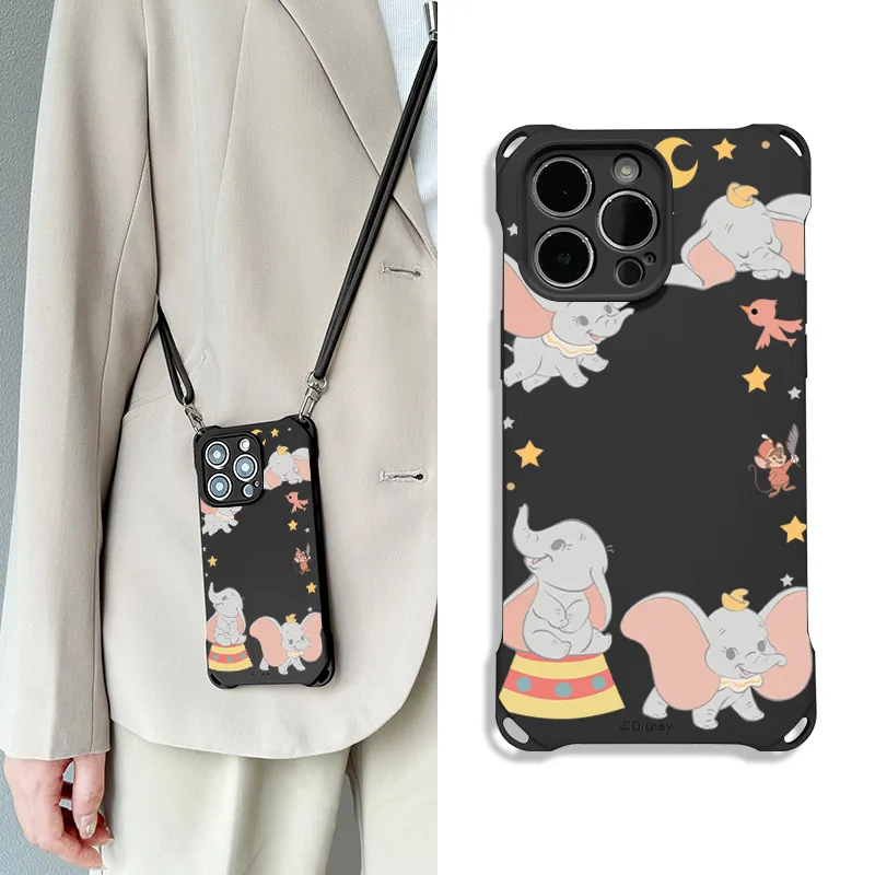 Disney Silicone Material Cute Square Lanyard High-End Phone Cases Compatible With Apple 16 Pro Max/Pro/Plus/15/14/13-7