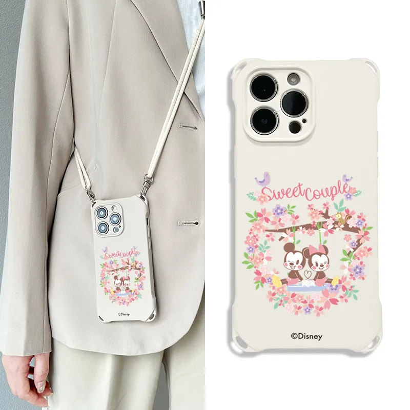 Disney Silicone Material Mickey Advanced Touch Crossbody Phone Cases Compatible With Apple 16 Pro Max/Pro/Plus/15/14/13-1