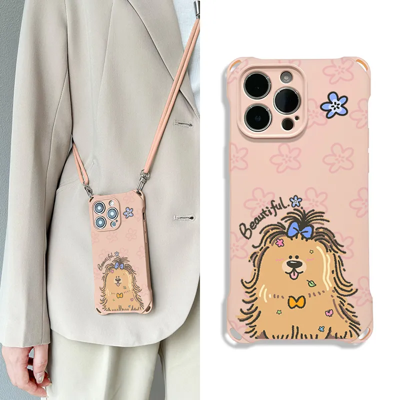 Sen Dog Silicone Material Lanyard Crossbody Niche Phone Cases Compatible With IPhone 16 Pro Max/Pro/Plus/15/14/13-15