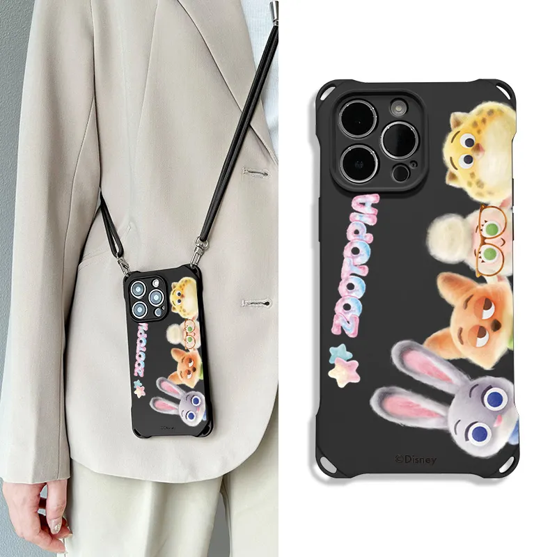 Disney Silicone Material Cute Cartoon Crossbody Backpack Phone Cases Compatible With Apple 16 Pro Max/Pro/Plus/15/14/13-1