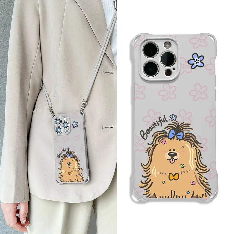 Sen Dog Silicone Material Lanyard Crossbody Niche Phone Cases Compatible With IPhone 16 Pro Max/Pro/Plus/15/14/13-7