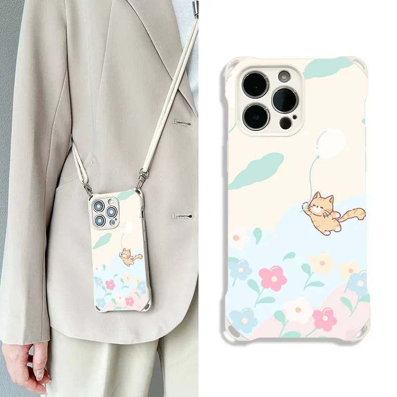 Sen Dog Silicone Material Cute Square Lanyard Crossbody Phone Cases Compatible With IPhone 16 Pro Max/Pro/Plus/15/14/13-7