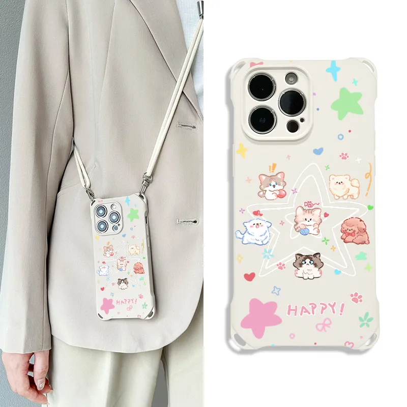 Sen Dog Silicone Material Cute Crossbody Trendy Phone Cases Compatible With IPhone 16 Pro Max/Pro/Plus/15/14/13-3