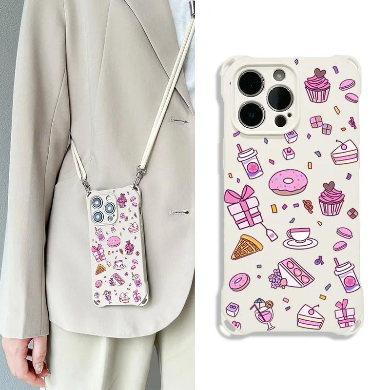 Sen Dog Silicone Material Cute Crossbody Small Crowd Phone Cases Compatible With IPhone 16 Pro Max/Pro/Plus/15/14/13-3